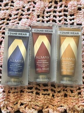 Almay Velvet Foil Cream Shadow Trio — Blue, Rose, Gold